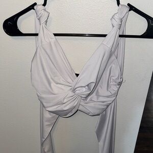 Lioness Ivory Knot-Detail Blouse